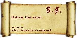Buksa Gerzson névjegykártya
